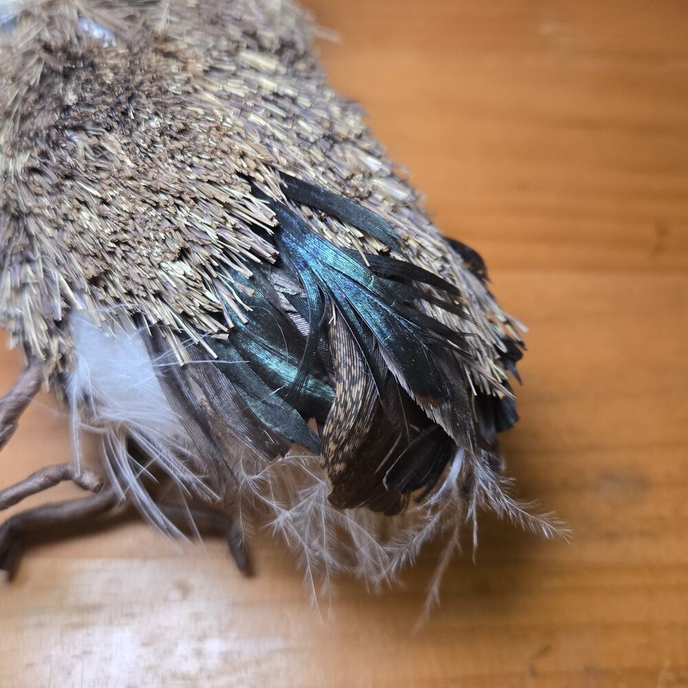Vintage Sisal Brush Owl Cottagecore Figurine 3.5" Woodland Boho Decor‎ - Picture 8 of 8
